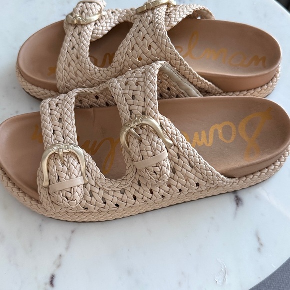 Sam Edelman Woven Double Buckle Platform Sandals Size 8.5 - Picture 5 of 9